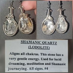 Lodolite Hand Wrapped Earrings